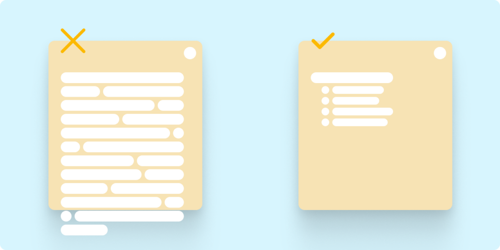 Comparison between cluttered communication and simplified structured updates for product design project management.